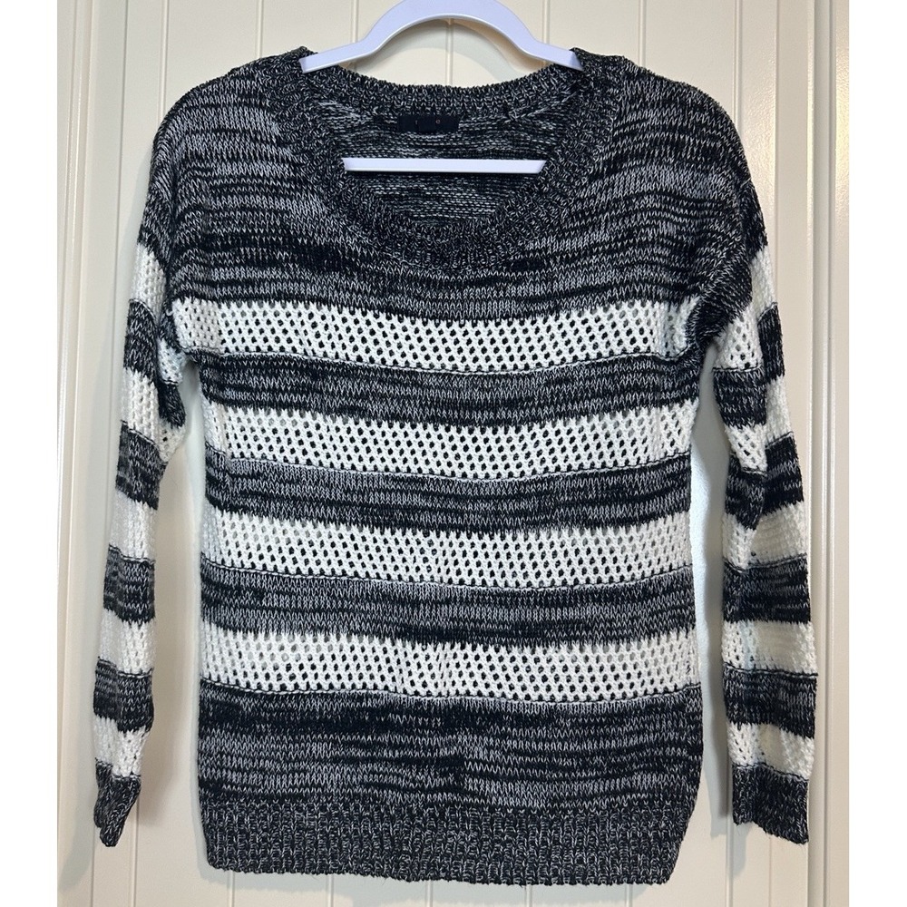 Mine Open Knit Beach Coastal Crochet Summer Nights Lightweight Sweater Sz S GUC